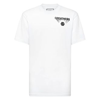 Philipp Plein T-Shirts, male, White, M, Round Neck T-Shirt Greatness