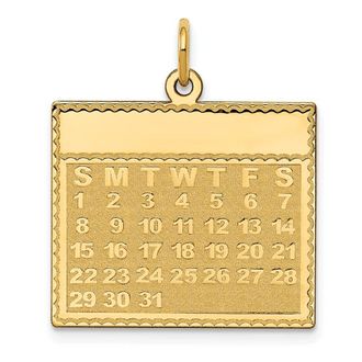 Diamond2Deal 14k Yellow Gold Sunday the First Day Calendar Pendant