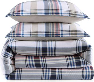 Tommy Hilfiger Waterbury Plaid Comforter & Sham Set in Medium /Dark Blue at Nordstrom, Size Twin