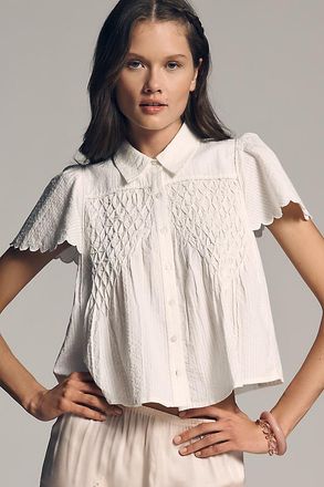 Maeve Cotton Scalloped Swing Top