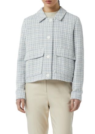 Comma Kurzjacke COMMA, Damen, Gr. 34, blau, Tweed, Obermaterial: 58% Baumwolle, 20% Polyester, 12% Polyacryl, 10% Viskose. Futter: 55% Polyester, 45% Viskos