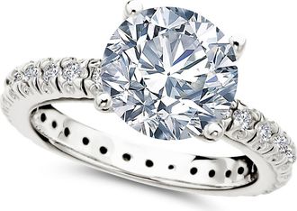 Crislu Brilliant Cubic Zirconia Ring with Pav&eacute; in Pure Platinum/Clear Stone at Nordstrom, Size 8