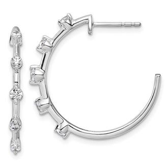 Diamond2Deal 14K White Gold 0.45 ct Lab Grown Diamond Hoop Earrings VS Clarity, G-H Color