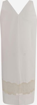 Carven Womens Cotton Dress With Lace Trim White