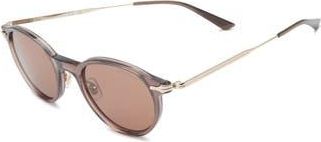 Montblanc 49mm Round Sunglasses in Brown Gold Blue at Nordstrom Rack