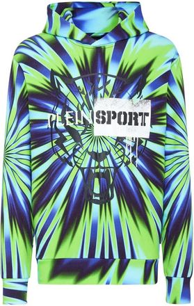 Plein Sport Tie-Dye Hoodie Sweatshirt Tiger - Heren - Sportshirts - Veelkleurig - S - Katoen - Fitness