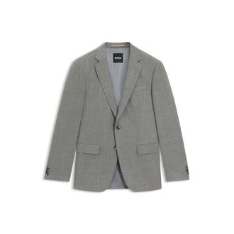 BOSS Patterned slim-fit jacket in stretch wool