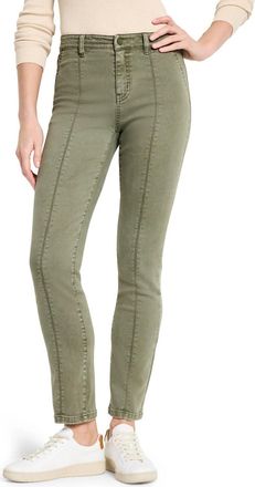 Nic+Zoe Daytrip Straight Carpenter Jeans In Olivewood