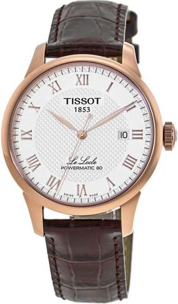 Tissot Le Locle Powermatic 80 Silver Dial Brown Leather Strap Mens Watch T006.407.36.033.00