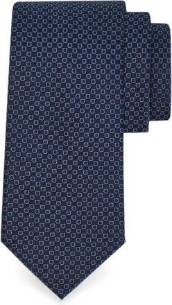 Ferragamo Micro Gancini-print Silk Jacquard Tie