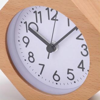 OEM Reloj Silencioso, Octogonal, De Madera Maciza Con Manecillas - Amarillo