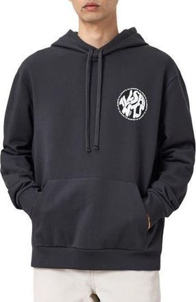 AllSaints Distortion OTH Hooded Pullover in Washed Black at Nordstrom Rack, Size Medium