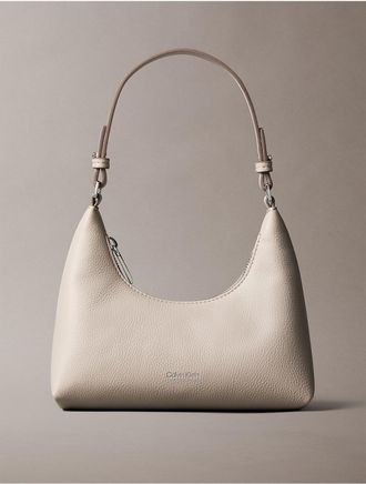 Calvin Klein Womens Embossed Logo Convertible Mini Shoulder Bag - Grey