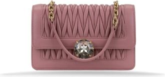 Miu Miu Handbags, female, Pink, ONE SIZE, Leather Shoulder Bag with Envelope Pockets