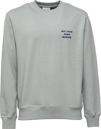 Dr&ocirc;le de Monsieur Le Sweatshirt Slogan - Heren - Sweatshirts - Grijs - S - Katoen - Hoodies & sweatvesten
