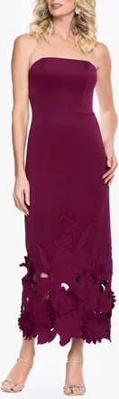 Betsy & Adam Laser Cut Strapless Scuba Gown in Wine at Nordstrom, Size 2