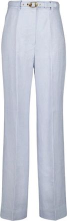 Zimmermann Rebellion Pinstripe Pant - Dames - Wijde Broeken - Wit - XS - Linnen - Broeken