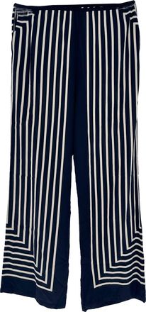 Toteme Striped Wide-Leg Trousers in Black and White Silk