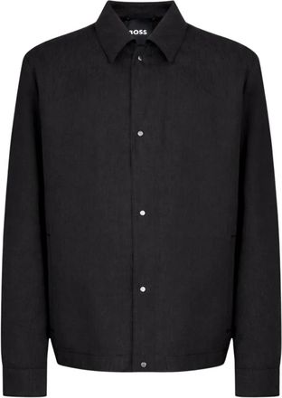HUGO BOSS P-Carper Coach Wg 261 - Heren - Bomber jackets - Zwart - L - Linnen - Jassen