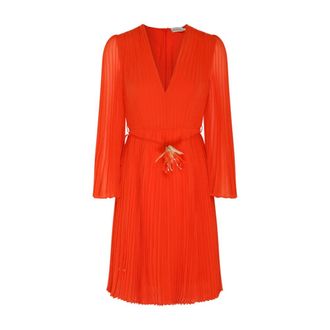 Zimmermann Sunray Pleated Minidress - Dames - Korte kleedjes - Rood - XS - Polyester - Kleedjes