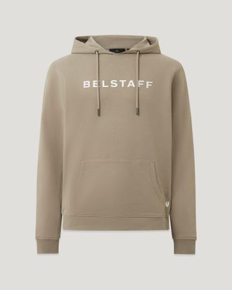 Belstaff Logo Hoodie Mens Cotton Fleece Dark Sand Size 2XL