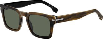 HUGO BOSS Gestreepte zonnebril - Heren - Zonnebrillen - Bruin - 50 MM - Accessoires