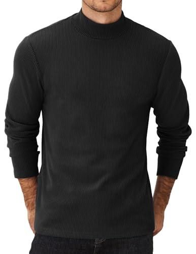 T-shirt Homme Col Roulé Basique – Coupe Slim, Manches Longues, En Coton Et Polyester, Idéal Comme Sous-vêtement Ou Couche