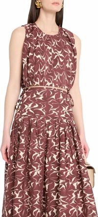 Vanessa Bruno Callas Abstract-Print Crop Top In Brown