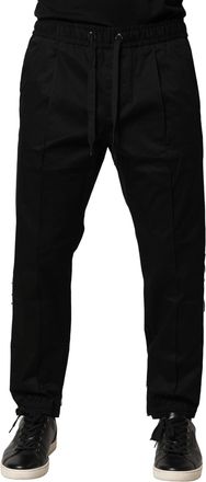 Dolce & Gabbana Mens Cotton-Elastane Joggers Black