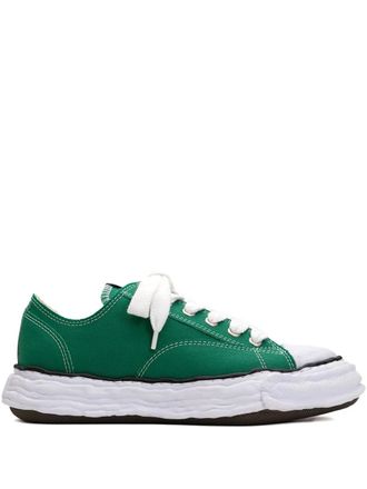 Miharayasuhiro Hank lace-up low-top sneakers - men - Rubber/Cotton/Cotton - 43 - Green