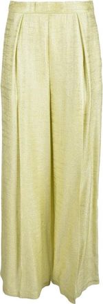 Erika Cavallini Semi Couture Wide-Leg Apple Green Trousers