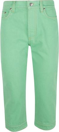 Versace Capri Jeans - Dames - Cropped Jeans - Groen - W28 - Katoen - Jeans