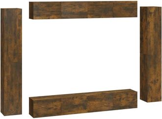 vidaXL Vidaxl - 8 Piece tv Cabinet Set Smoked Oak Engineered Wood