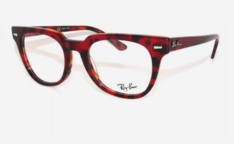 Ray-Ban Unisex Meteor Eyeglasses In Transparent Red On Orange Havana