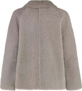 Max Mara Womens Max Mara Violante Short Sheepskin Jacket Turtledove Sheep Faux Fur & Shearling Coats