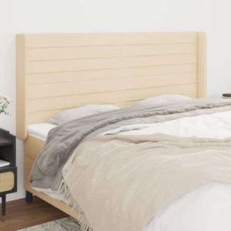 vidaXL Vidaxl - Cabecero Con Orejas De Tela Color Crema 163x16x118/128 Cm