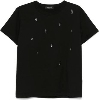 Fabiana Filippi crystal-embellished T-shirt - Black