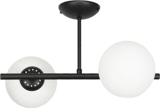 OEM L&aacute;mpara De Techo, Pantalla De Cristal Negro, Esferas Led, Casquillo E14, Titan 13-804