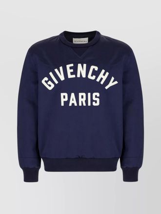 Givenchy cotton blend logo patch crewneck sweatshirt