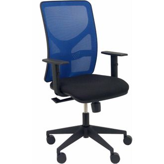 Piqueras y Crespo Silla Motilla Malla Azul Asiento Bali Negro Brazo Regulable