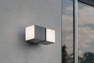 Lutec L&aacute;mpara De Pared Doble Para Exteriores Lutec Cuba Anthracite Led Con Cabezales Ajustables, 23w, Ip54, 4000k, N&uacute;mero De Pieza 5193808118