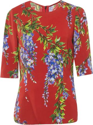 Dolce & Gabbana Top a fiori - Rosso