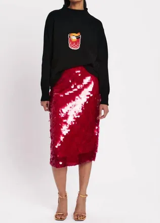 Rachel Antonoff Negroni Cocktail Mockneck Sweater In Black