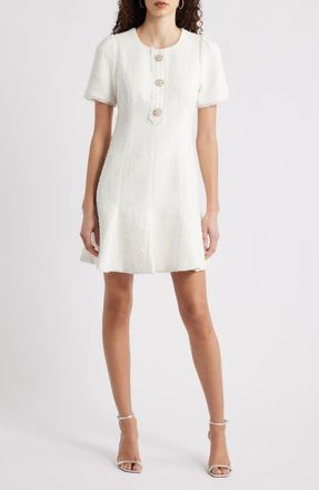 Lilly Pulitzer Geneva Boucl&eacute; Minidress in Coconut Chic Chick Boucle at Nordstrom, Size 14