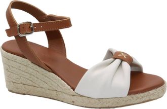 Eric Michael Womens Bailey Wedge Sandal In Tan/white