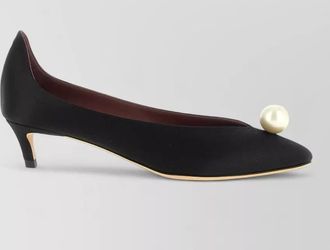 Magda Butrym silk satin pearl kitten heel pumps