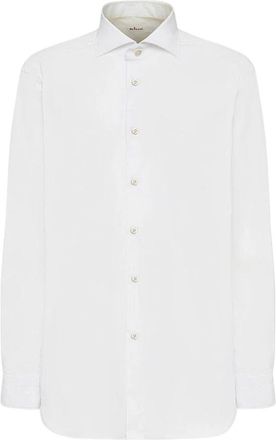 Kiton Wit Katoenen Overhemd - Heren - Zakelijke Overhemden - Wit - XL - Katoen - Overhemden