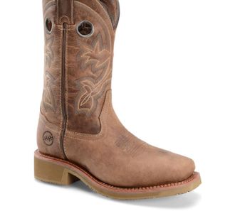 Double-H Boots Mens Steel Toe Roper Western Work Boots In Brown