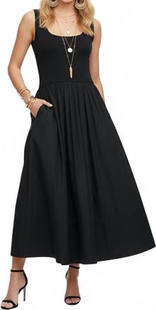 Madewell Mixed Poplin Maxi Dress In Black