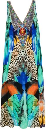 Camilla Tuta intera svasata con stampa - Blu